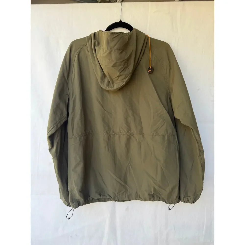 L.L. Bean Men's Olive Green Katahdin Hooded Windbreaker Jacket Medium M